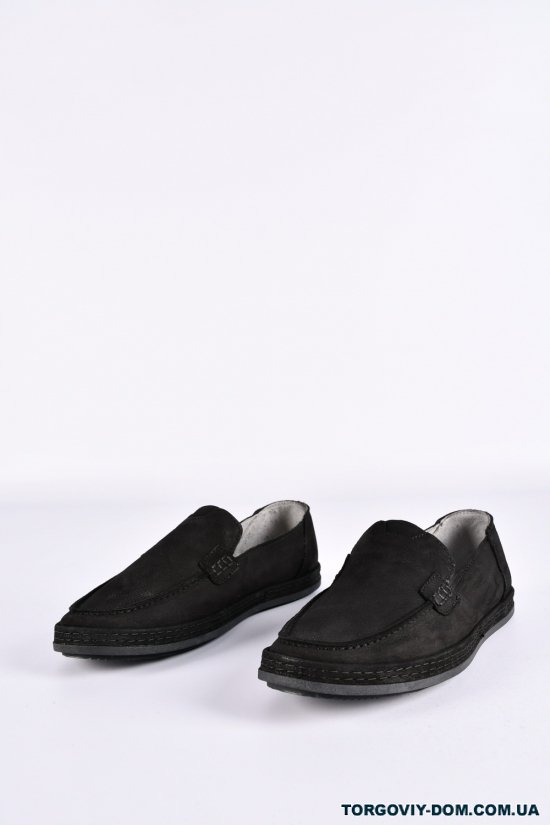 Чоловічі туфлі з натурального нубуку (кол. чорний) "EMIR" Розміри в наявності : 40, 41, 42, 43, 44 арт.EMR035