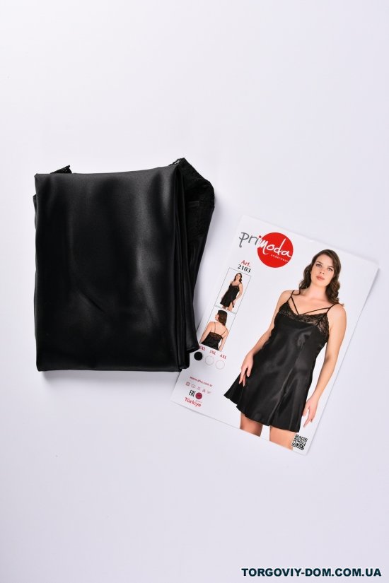 Нічна сорочка жіноча (кол. чорний) атласна "Primoda" Розміри в наявності : 48, 50, 52 арт.2103