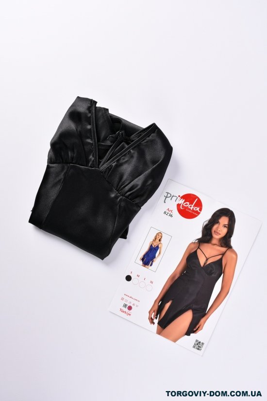 Ночная рубашка женская (цв. черный) атласная "Primoda" Размеры в наличии : 40, 42, 44, 46 арт.8236