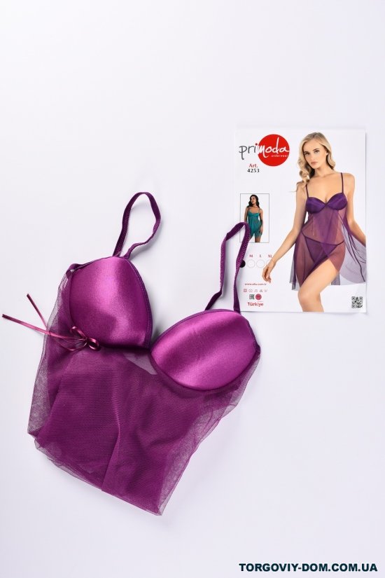 Комплект еротичної білизни жіночий (квітковий фіолетовий) "Primoda" Розмір в наявності : 44 арт.4253