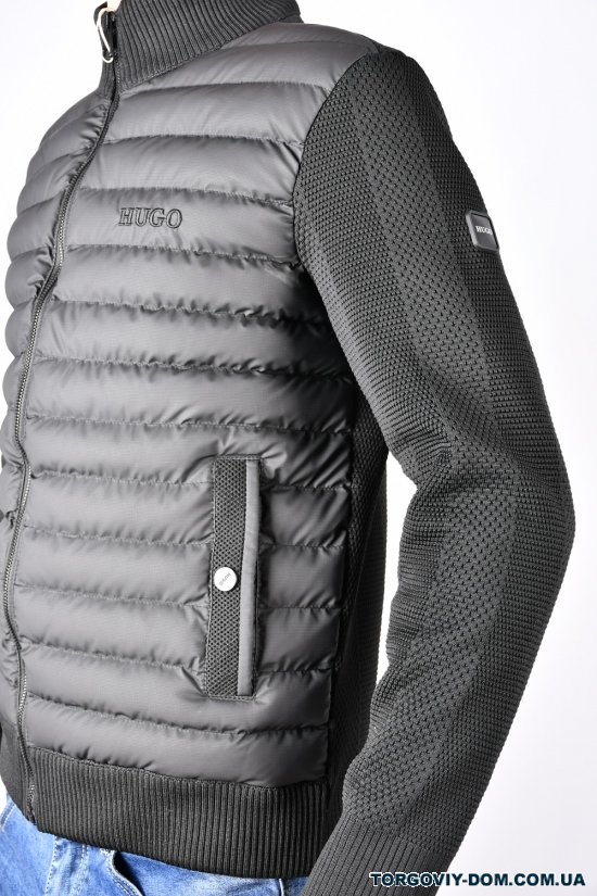 Куртка чоловіча тканинна (кол. чорний) зі вставками плащової тканини "Hugo Boss" Розміри в наявності : 48, 54, 56 арт.1288