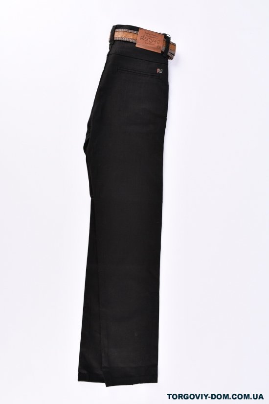 Штани для хлопчика (кол. чорний) тканина льон "RUDYS" з поясом Зріст в наявності : 146, 152, 158, 164, 170 арт.5490
