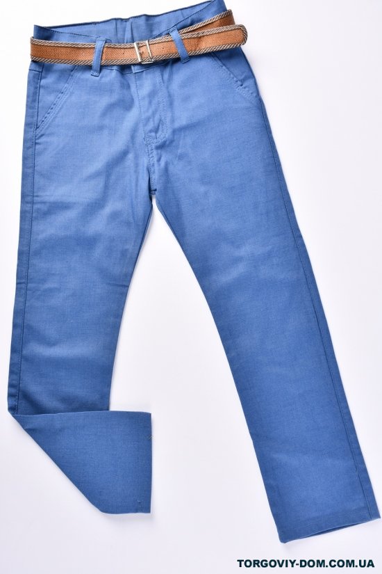 Штани для хлопчика (кол. синій) тканина льон "RUDYS" з поясом Зріст в наявності : 116, 122, 128, 134, 140 арт.1968