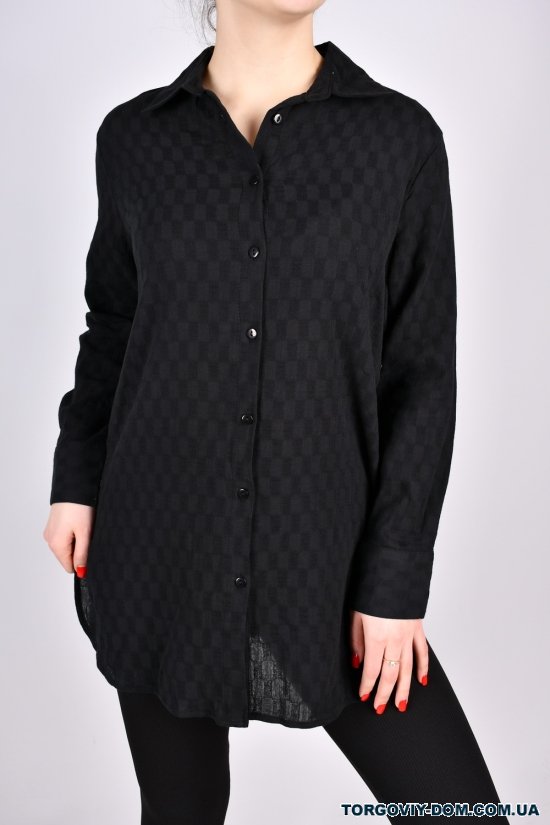 Рубашка женская (цв.черный) "ENISSE" состав 100%Cotton Размеры в наличии : 44, 46, 48, 50, 52 арт.NT792-04