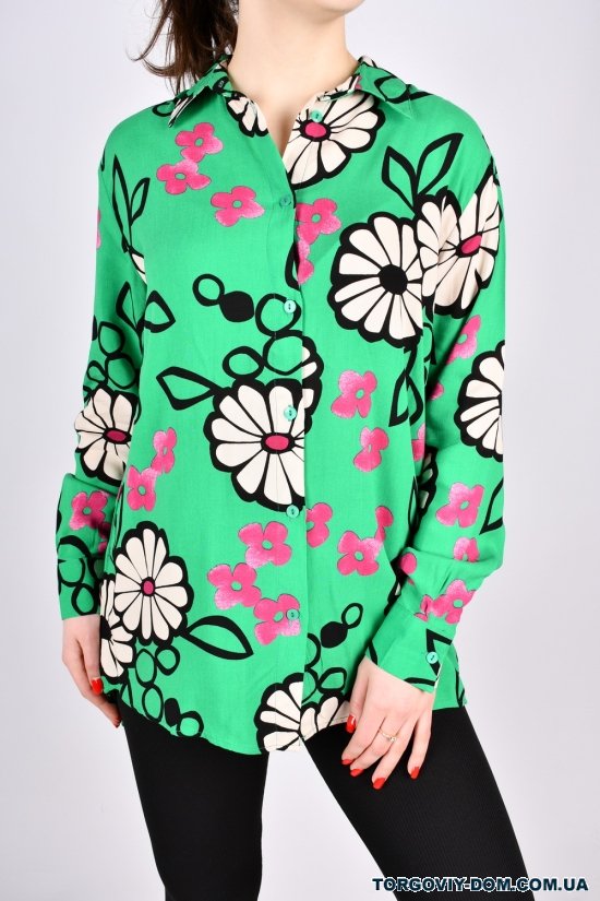 Рубашка женская (цв.зеленый) "ENISSE" состав 100% Viscose Размеры в наличии : 44, 46, 50, 52 арт.752527