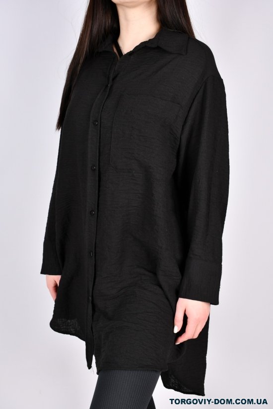 Рубашка- туника женская (цв.черный) "ENISSE" состав 100% Cotton модель OVER SIZE Размеры в наличии : 44, 46, 48, 50, 52 арт.752533