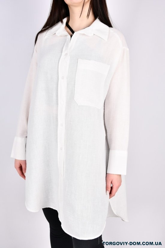 Рубашка- туника женская (цв.белый) "ENISSE" состав 100% Cotton модель OVER SIZE Размеры в наличии : 44, 46, 50 арт.752533