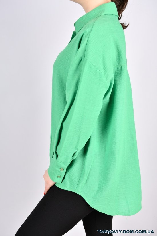 Рубашка женская (цв.салатовый) "ENISSE" (состав 100% Cotton) модель OVER SIZE Размеры в наличии : 44, 46, 48, 50, 52 арт.752539