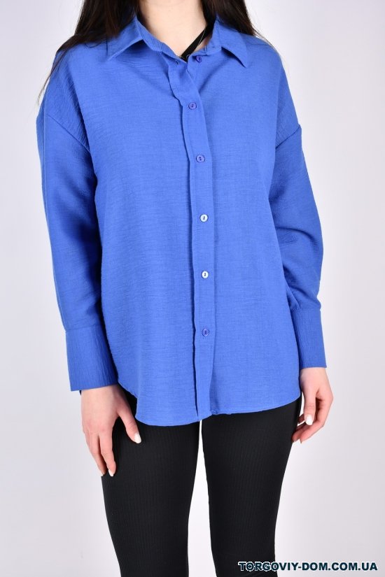 Рубашка женская (цв.синий) "ENISSE" (состав 100% Cotton) модель OVER SIZE Размеры в наличии : 44, 46, 48, 50 арт.752539