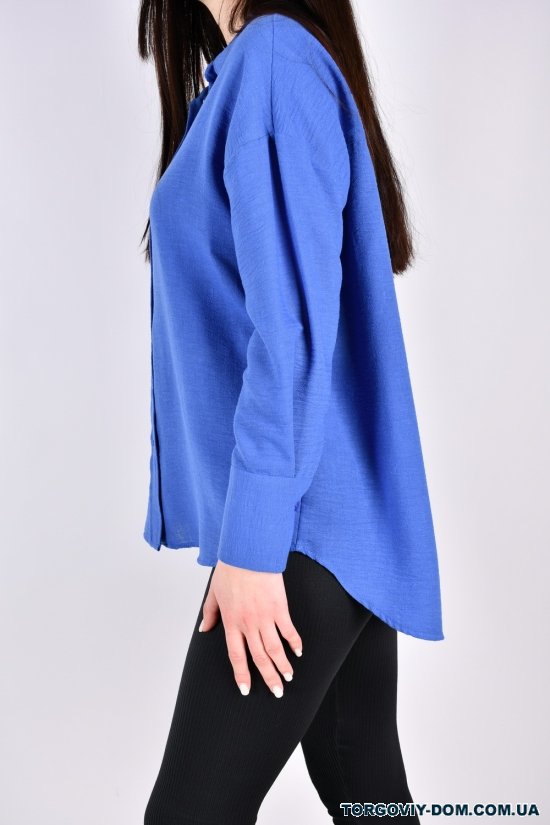 Рубашка женская (цв.синий) "ENISSE" (состав 100% Cotton) модель OVER SIZE Размеры в наличии : 44, 46, 48, 50 арт.752539