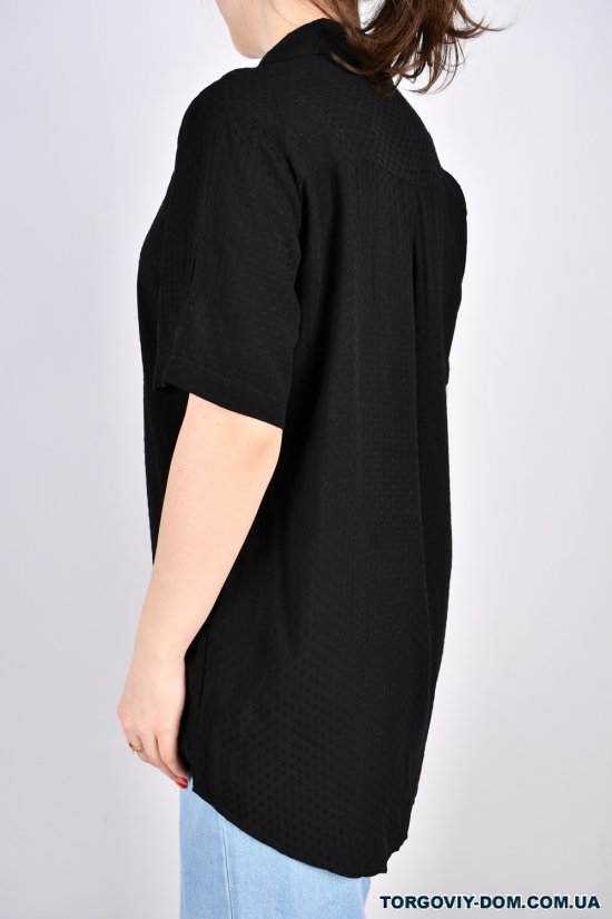 Сорочка жіноча (кол. чорний) "ENISSE" (склад 100% Viscose) модель OVER SIZE Розміри в наявності : 44, 46, 48, 50, 52 арт.752546