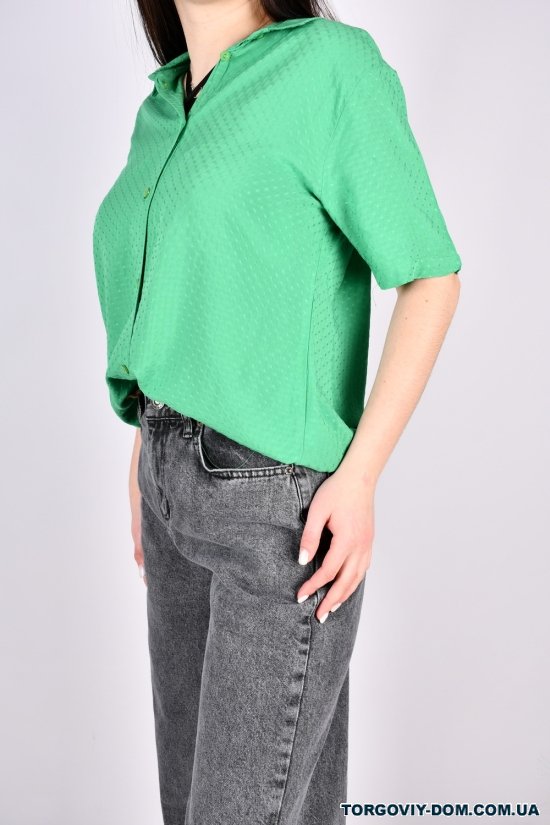 Рубашка женская (цв.зеленый) "ENISSE" (состав 100% Viscose) модель OVER SIZE Размеры в наличии : 44, 46, 48, 50, 52 арт.752546