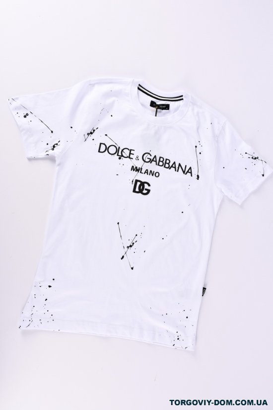 Футболка чоловіча (кол. білий) 100% cotton "Dolce Розміри в наявності : 48, 50, 52, 54 арт.Dolce&Gabbana