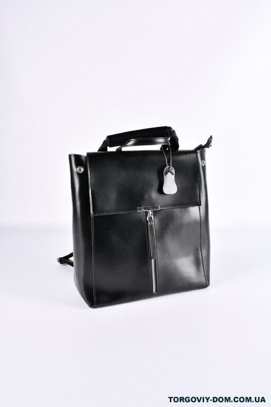 Рюкзак (цв.черный) из натуральной кожи размер 31/27/12см арт.375
