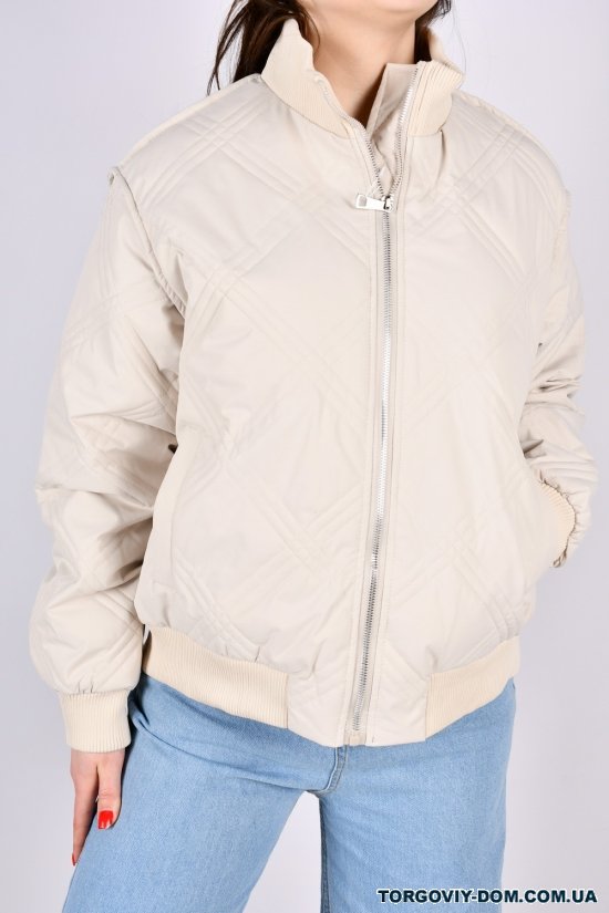 Куртка жіноча демісезонна (кол. кремовий) з плащової тканини. Розміри в наявності : 44, 46, 48 арт.68108