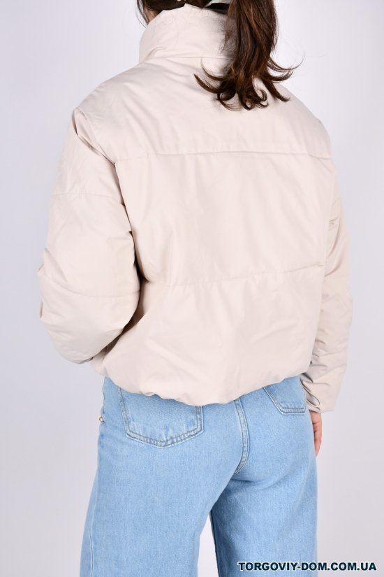 Куртка жіноча демісезонна (кол. латте) з плащової тканини. Розмір в наявності : 48 арт.23352