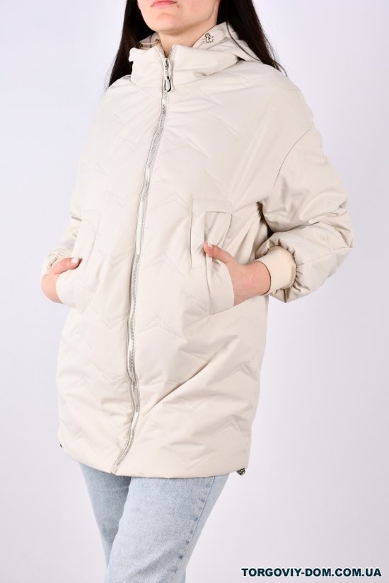 Куртка жіноча демісезонна (кол. кремовий) з плащової тканини. Розміри в наявності : 44, 46, 48, 50, 52 арт.6868