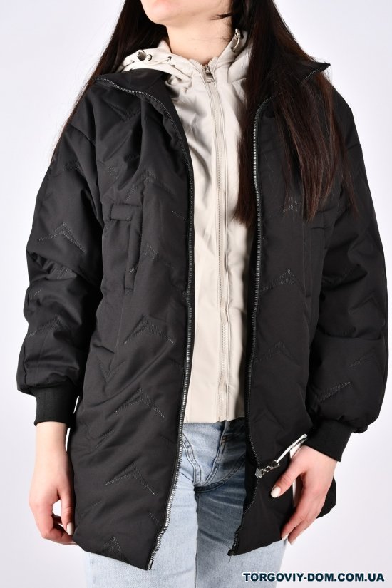 Куртка женская демисезонная (цв.черный) из плащевки Размер в наличии : 46 арт.6868