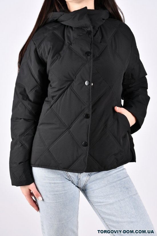 Куртка жіноча демісезонна (кол. чорний) з плащової тканини. Розміри в наявності : 46, 48 арт.1019