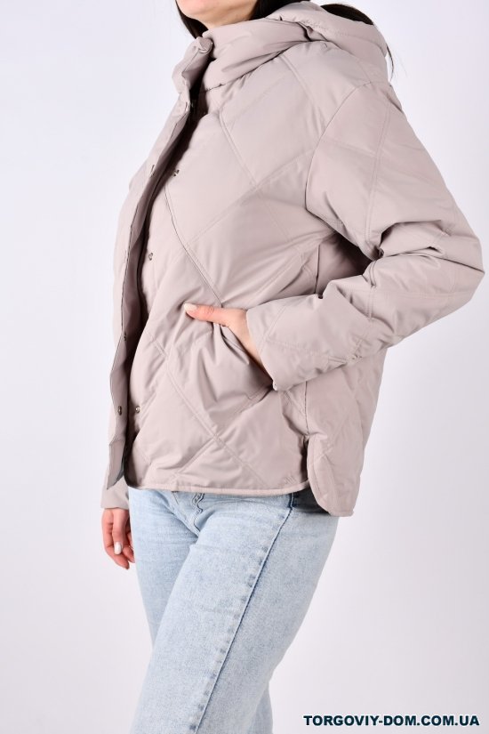 Куртка жіноча демісезонна (кол. латте) з плащової тканини. Розміри в наявності : 42, 46, 48 арт.1019