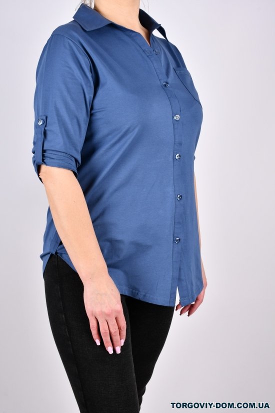 Рубашка женская (цв.синий) стрейчевая "ANGORA" Размеры в наличии : 46, 48 арт.698