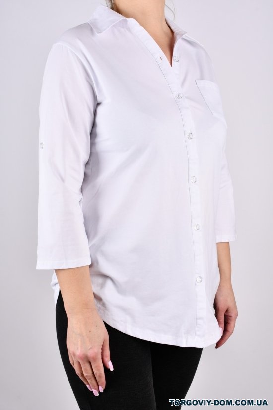 Рубашка женская (цв.белый) стрейчевая "ANGORA" Размеры в наличии : 46, 50 арт.698