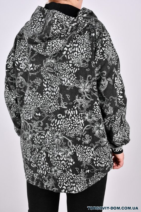 Куртка женская (цв.т/серый) ткань коттон "ANGORA" Размеры в наличии : 52, 54, 56, 58 арт.616