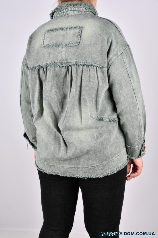 Куртка жіноча (кол. м'яти) тканина бавовна "ANGORA" Розміри в наявності : 50, 52, 54 арт.S8103