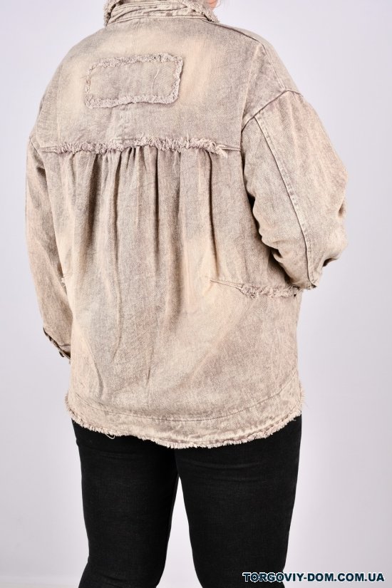 Куртка жіноча (кол. капучино) тканина бавовна "ANGORA" Розмір в наявності : 52 арт.S8103