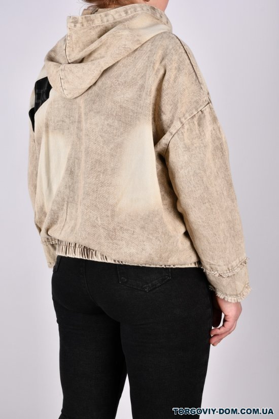 Куртка женская (цв.латте) ткань коттон (модель OVERSIZE) "ANGORA" Размеры в наличии : 48, 50, 52, 54 арт.S9619