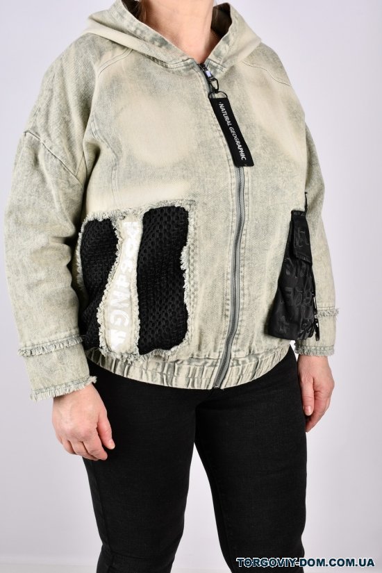 Куртка женская (цв.мяты) ткань коттон (модель OVERSIZE) "ANGORA" Размеры в наличии : 50, 52, 54 арт.S9619