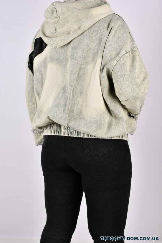 Куртка жіноча (кол. м'яти) тканина котон (модель OVERSIZE) "ANGORA" Розміри в наявності : 50, 52, 54 арт.S9619