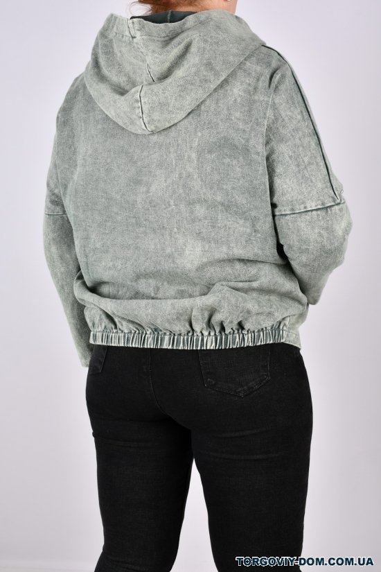 Куртка жіноча (кол. м'яти) тканина котон (модель OVERSIZE) "ANGORA" Розміри в наявності : 50, 52 арт.S9202