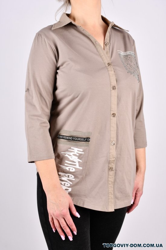 Рубашка женская (цв.капучино) стрейчевая "ANGORA" Размеры в наличии : 46, 48, 50 арт.678