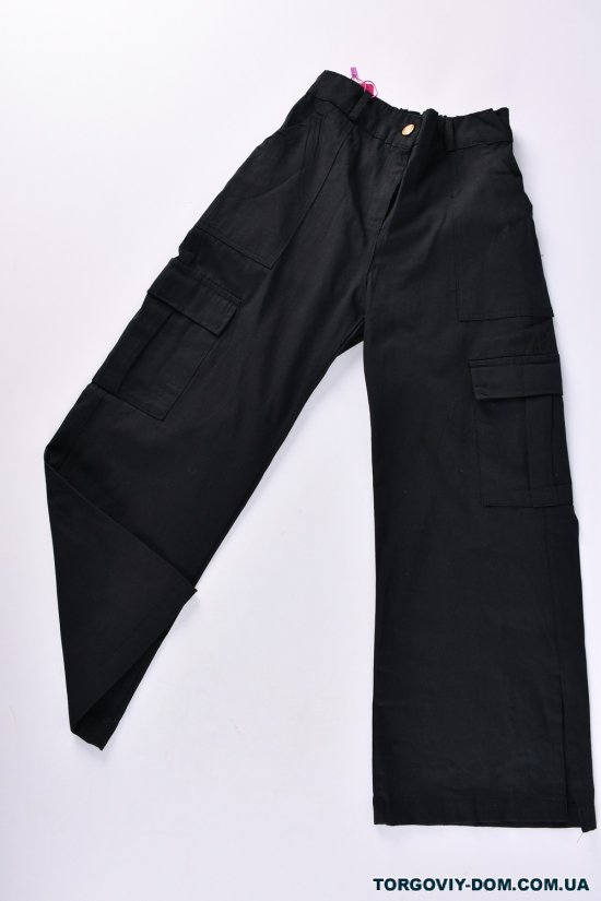 Штани для дівчинки (кол. чорний) модель карго "CEMIX" Зріст в наявності : 140, 146, 152, 158, 164, 170 арт.2547-3