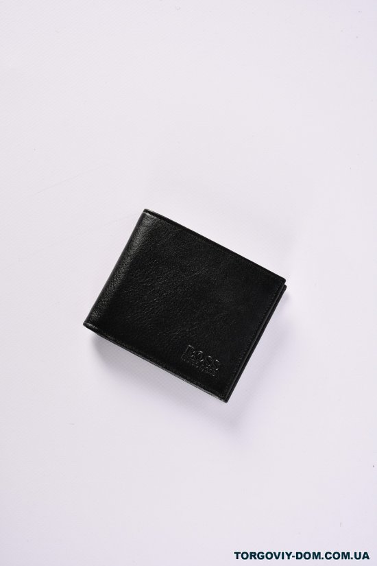 Гаманець чоловічий з натуральної шкіри (кол. чорний) розмір 11/9.5см "Hugo Boss" арт.1230