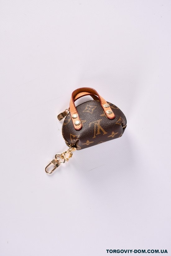 Ключница женская кожаная (цв.коричневый/латте) размер 6/10 см  арт.333