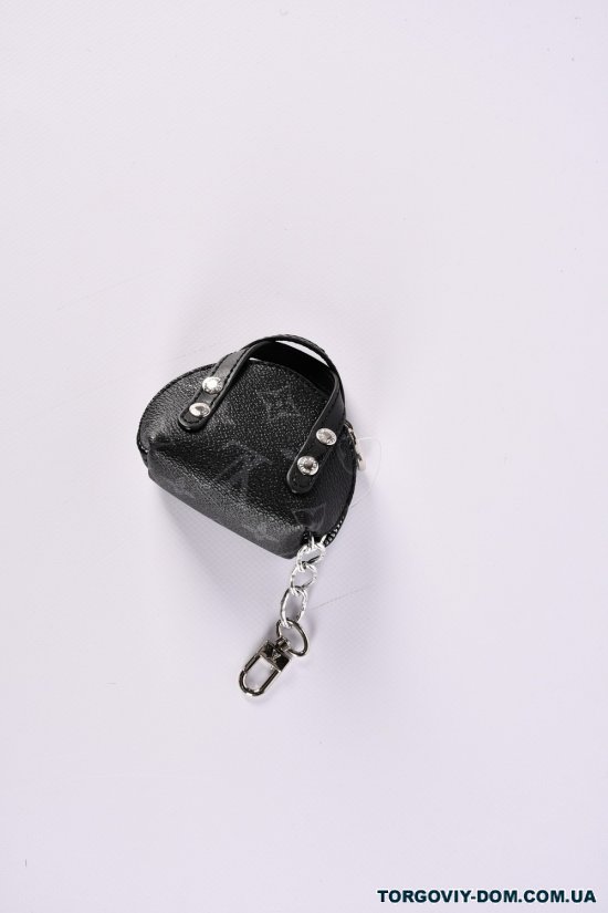 Ключница женская кожаная (цв.черный) размер 6/10 см  арт.333