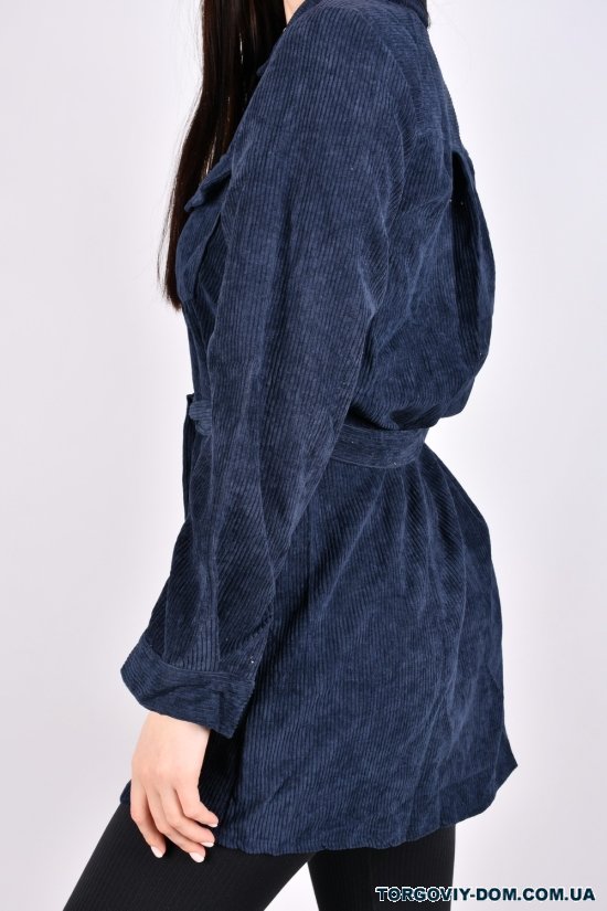 Рубашка-туника женская (цв.т/синий) вельветовая "Anne" Размеры в наличии : 42, 44, 46 арт.EP351