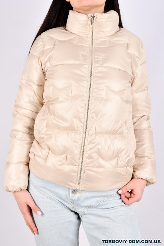 Куртка жіноча (кол. кремовий) болонева демісезонна Розміри в наявності : 42, 44, 46, 48, 50 арт.B-1022