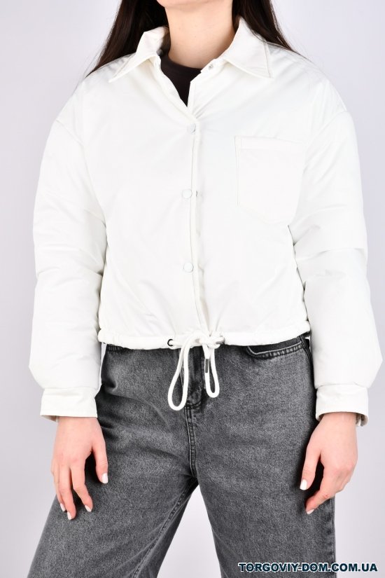 Куртка жіноча демісезонна (кол. білий) з плащової тканини. Розміри в наявності : 40, 42, 44, 46 арт.23356
