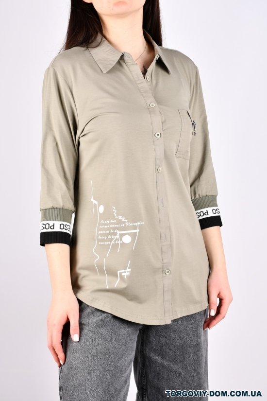 Рубашка женская (цв.хаки) стрейчевая "GERTIE" Размер в наличии : 46 арт.6105