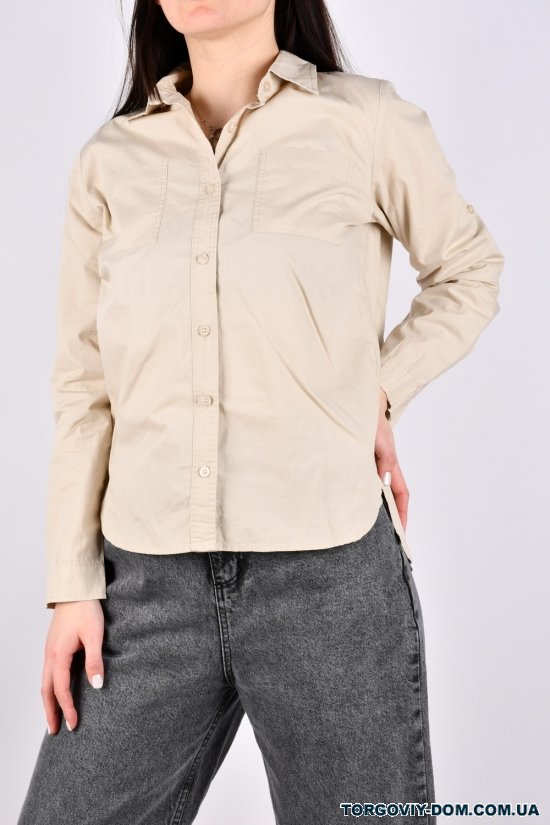 Рубашка женская (цв.кремовый) "BASE" Размеры в наличии : 42, 44, 46, 48 арт.A3022
