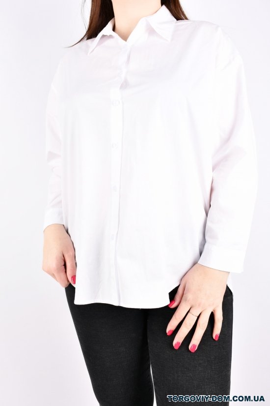 Рубашка женская (цв.белый) "BASE" Размеры в наличии : 50, 52, 54, 56, 58 арт.C7530