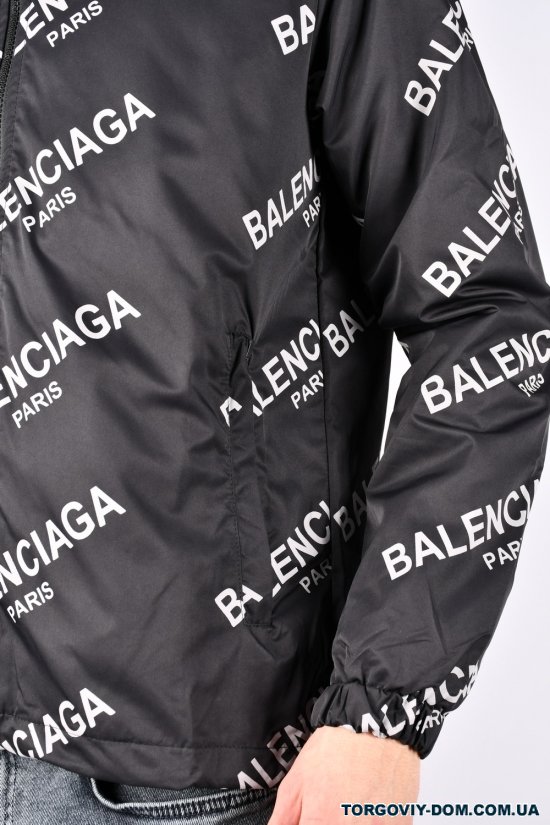 Ветровка мужская (цв.черный) из плащевки "BALENCIAGA" Размеры в наличии : 50, 52, 54, 56 арт.4084