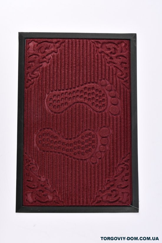 Коврик на резиновой основе (цв.бордовый) размер 40/60 см арт.MF4147