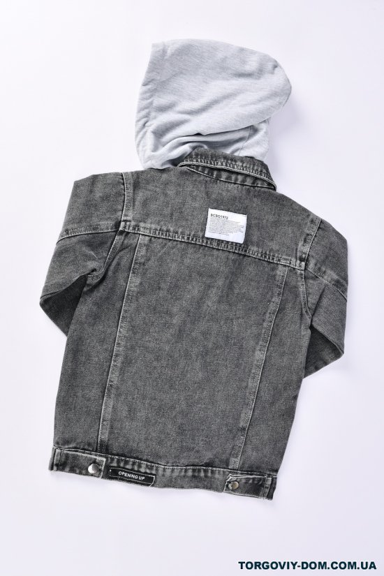 Джинсовый пиджак для мальчика (цв.т.серый) Рост в наличии : 128, 134, 140, 150 арт.ZH0317