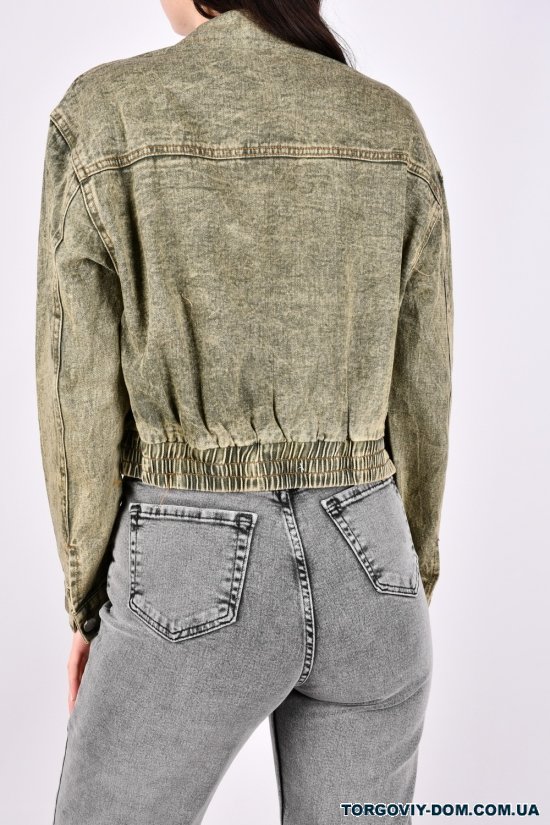Пиджак женский джинсовый (цв.хаки) "BASE" Размеры в наличии : 40, 42, 44 арт.A7690