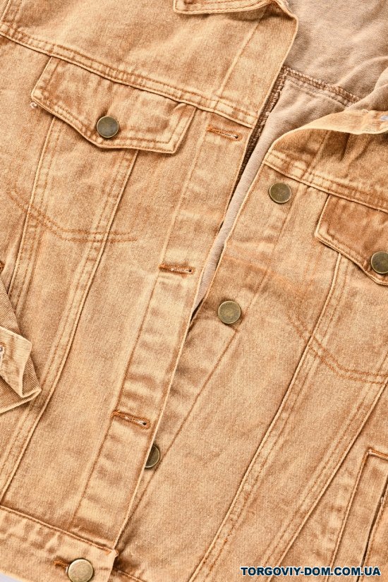 Пиджак женский джинсовый (цв.горчичный) "BASE" Размеры в наличии : 44, 46, 48 арт.A7675