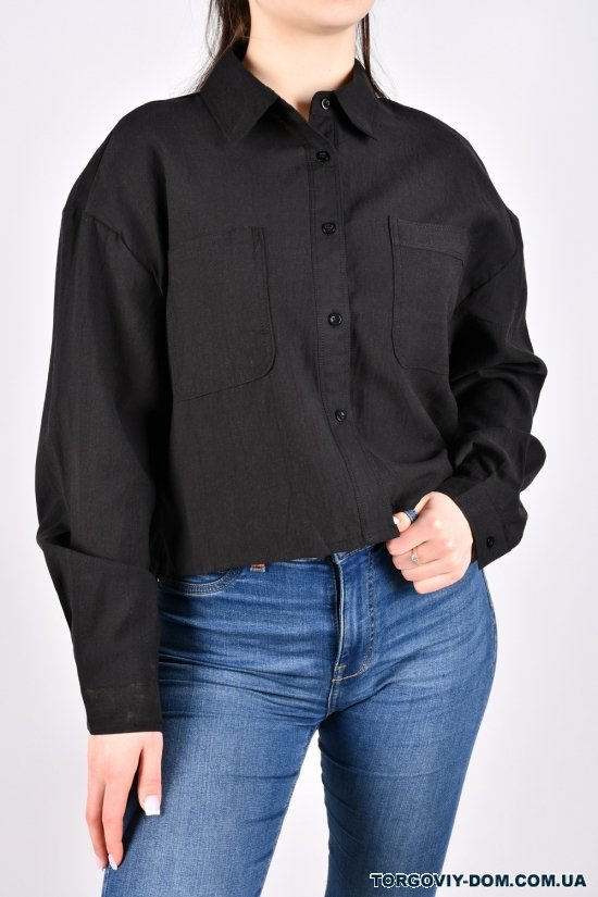 Рубашка женская (цв.чёрный) "QIANZHIDU" модель OVERSIZE Размеры в наличии : 42, 44, 46, 48, 50 арт.EC17052350